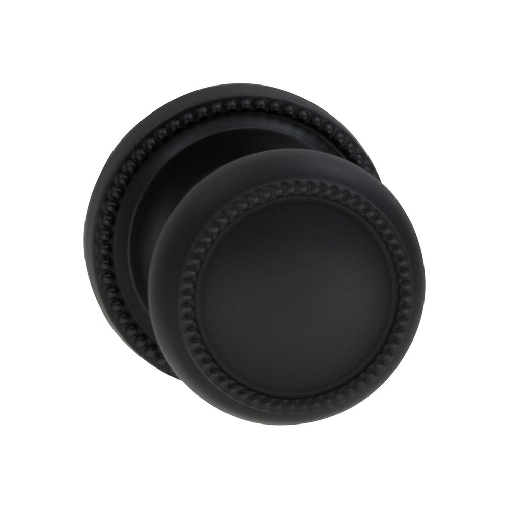 Omnia Hardware Privacy Traditions Beaded Knob with Beaded Rosette in Oil Rubbed Bronze Lacquered