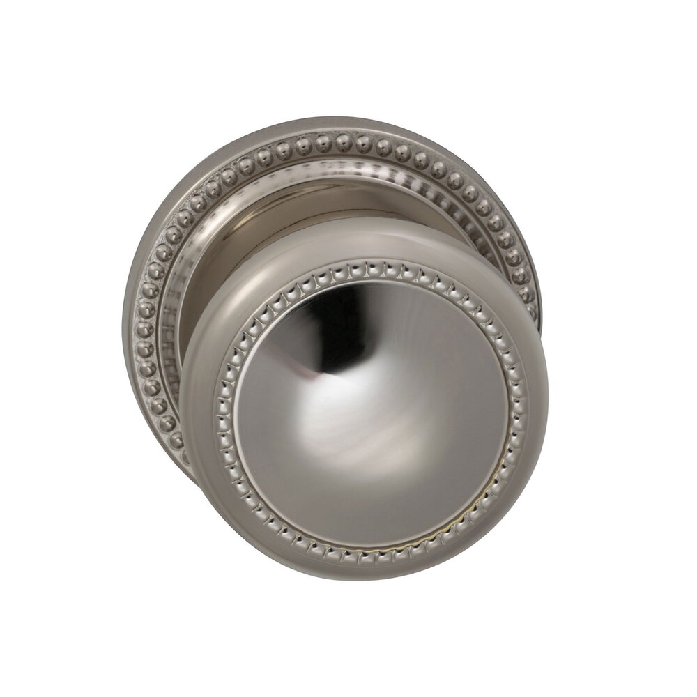Omnia Hardware Privacy Traditions Beaded Knob with Beaded Rosette in Polished Nickel Lacquered
