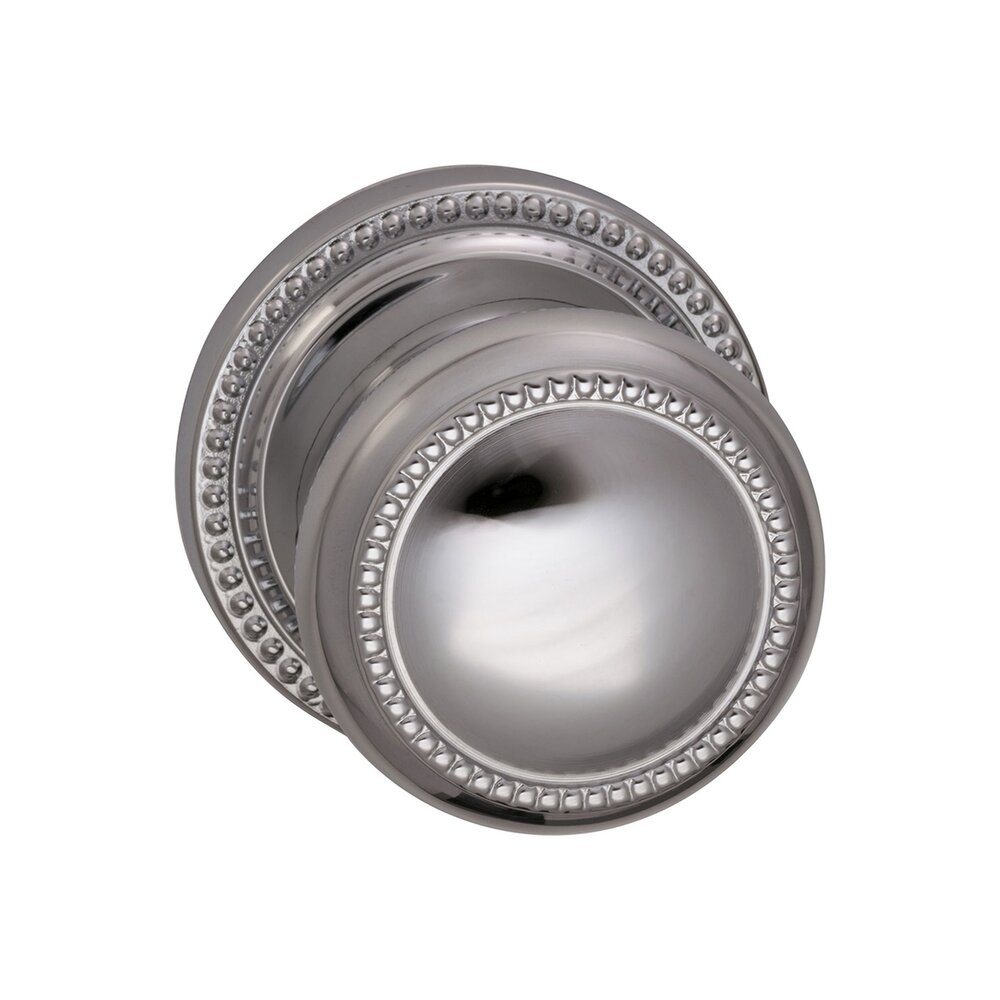 Omnia Hardware Single Dummy Traditions Beaded Knob with Beaded Rosette in Polished Chrome
