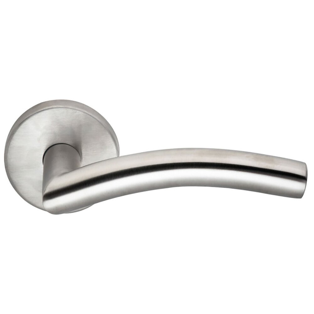 Omnia Hardware Passage Arch Right Handed Lever with Plain Rosette in Brushed Stainless Steel