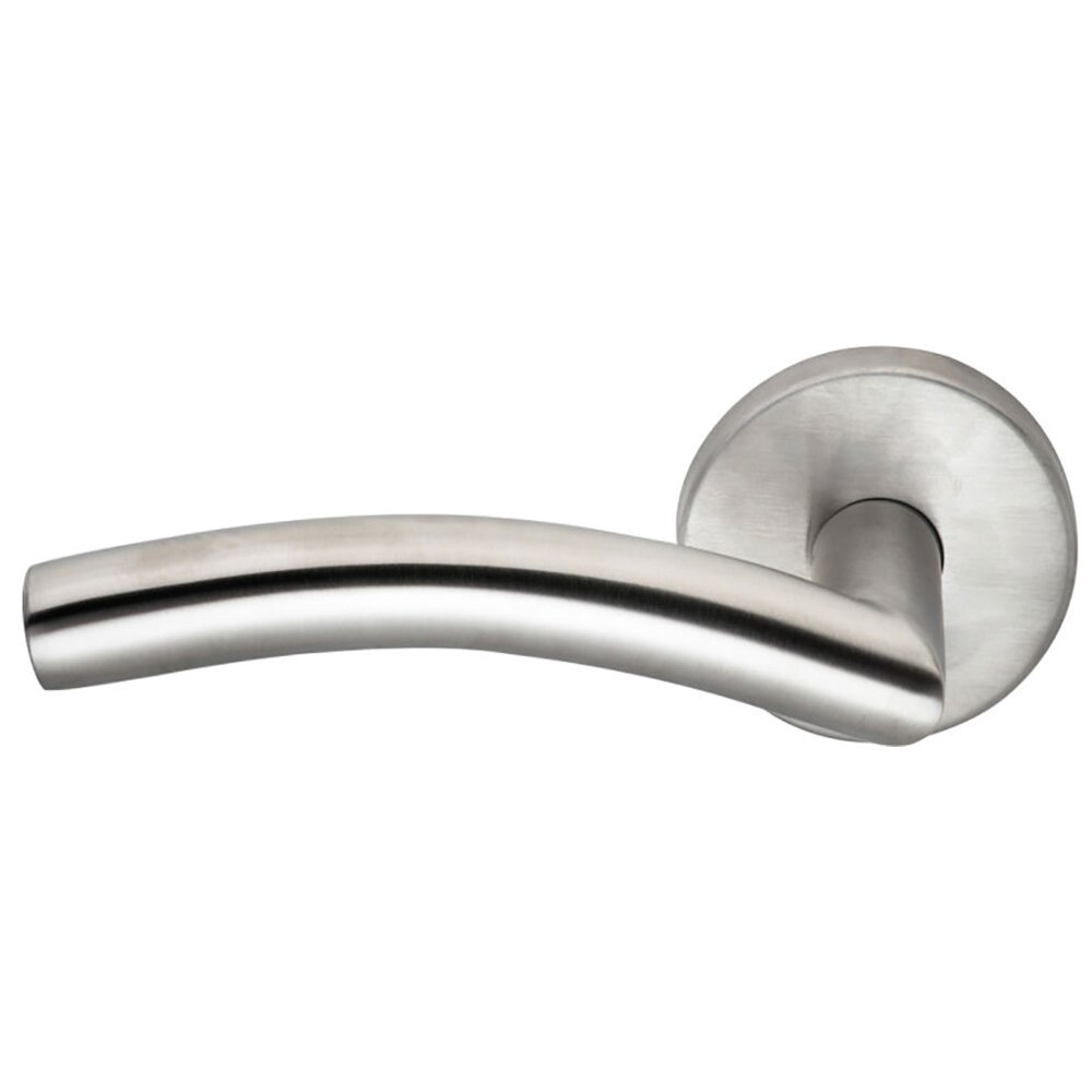 Omnia Hardware Double Dummy Arch Left Handed Lever with Plain Rosette in Brushed Stainless Steel
