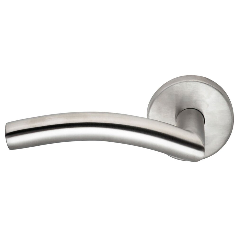 Omnia Hardware Single Dummy Arch Left Handed Lever with Plain Rosette in Brushed Stainless Steel