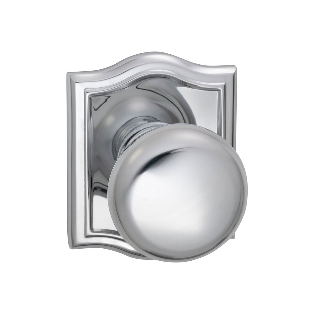 Omnia Hardware Double Dummy Colonial Knob with Arch Rose in Polished Chrome
