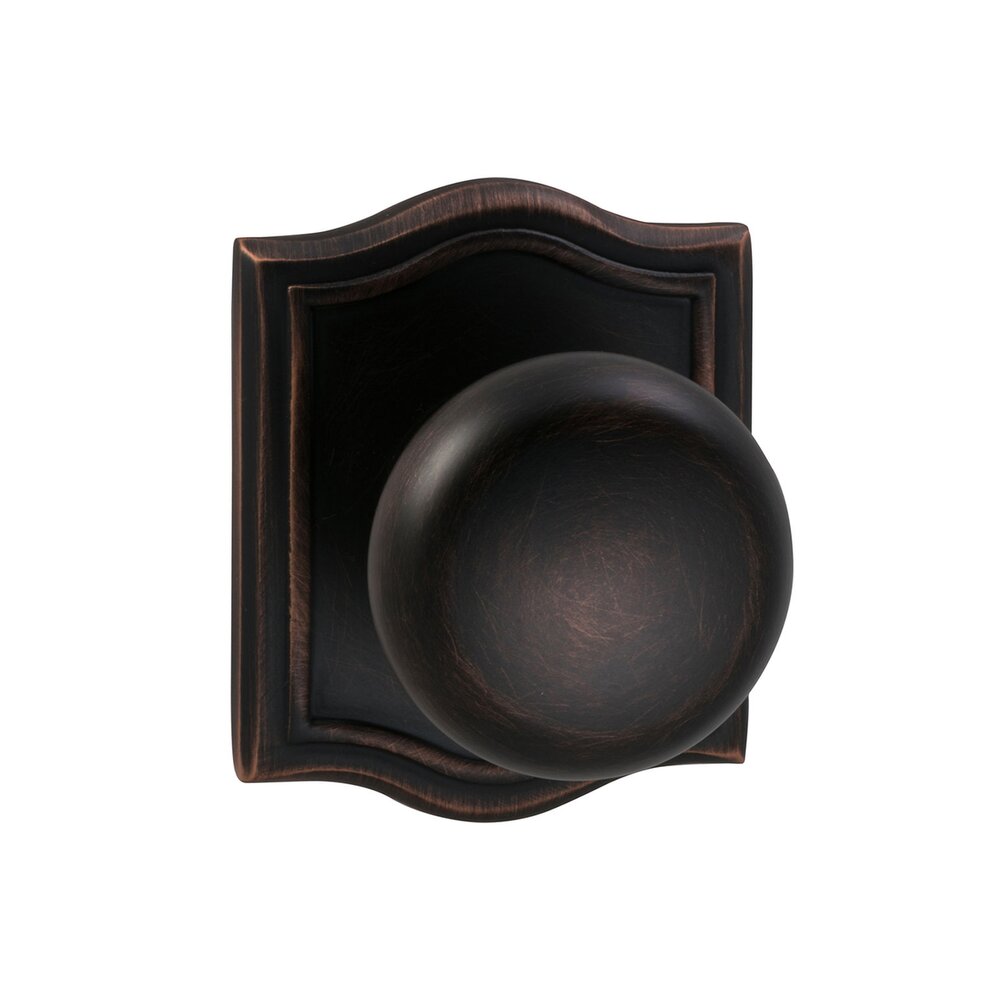 Omnia Hardware Privacy Colonial Knob with Arch Rose in Tuscan Bronze