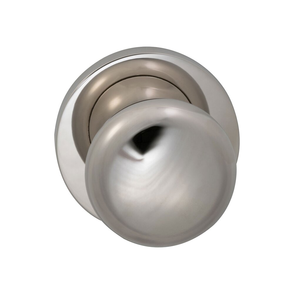 Omnia Hardware Double Dummy Colonial Knob with Modern Rose in Polished Nickel Lacquered