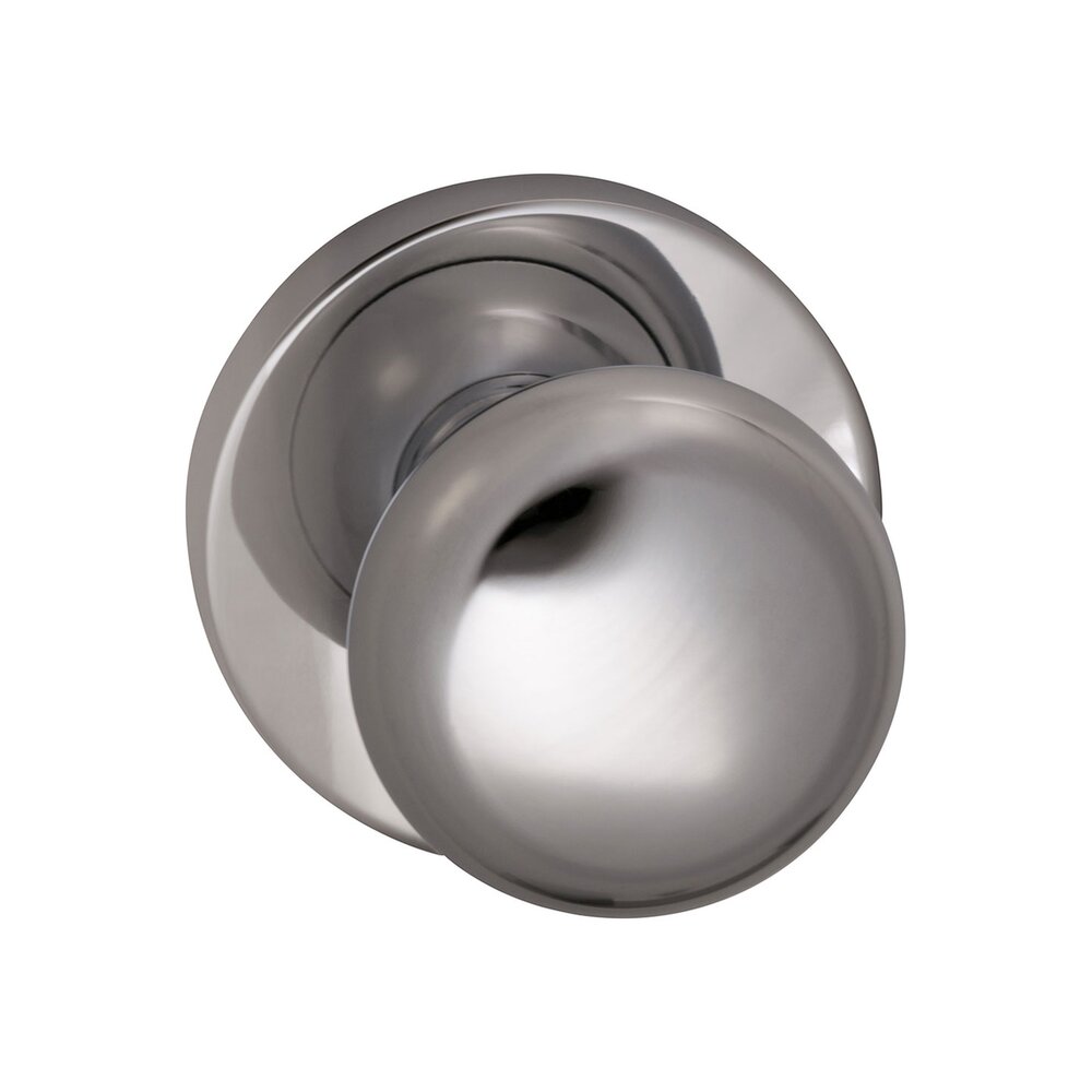Omnia Hardware Double Dummy Colonial Knob with Modern Rose in Polished Chrome