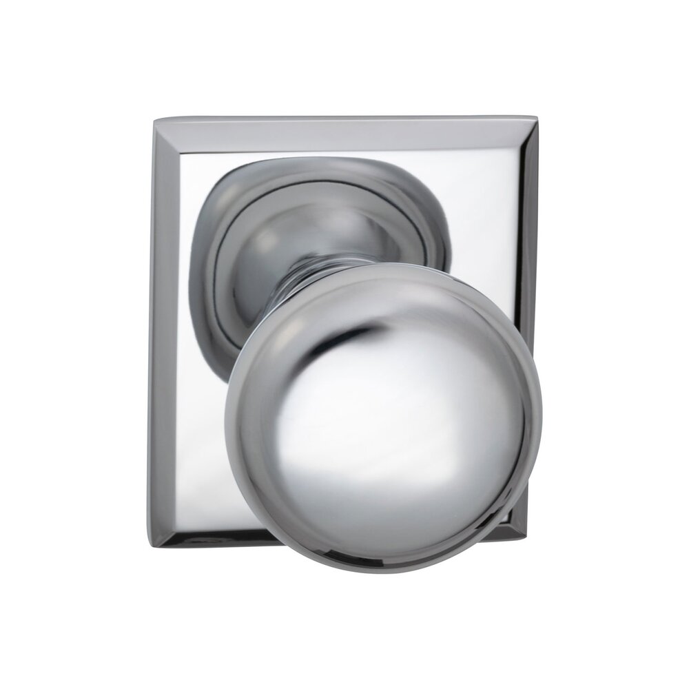 Omnia Hardware Double Dummy Colonial Knob with Rectangle Rose in Polished Chrome