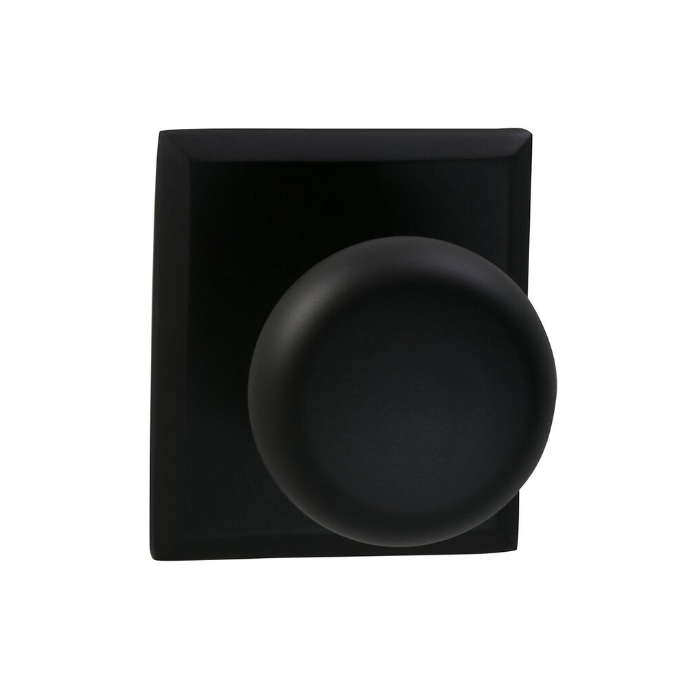 Omnia Hardware Passage Colonial Knob with Rectangle Rose in Oil Rubbed Bronze Lacquered