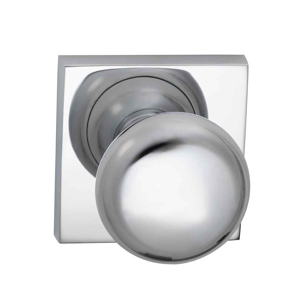 Omnia Hardware Single Dummy Colonial Knob with Square Rose in Polished Chrome Plated