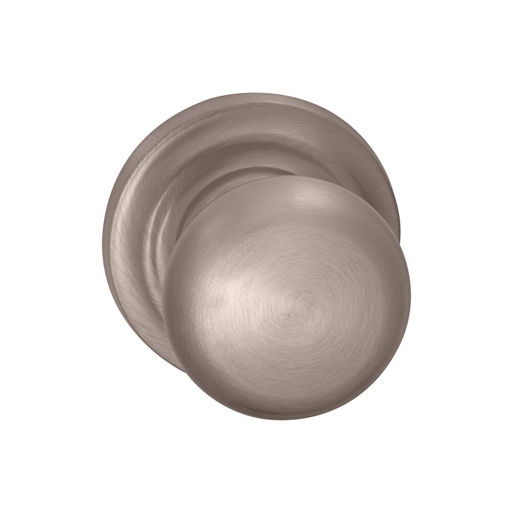 Omnia Hardware Double Dummy Colonial Knob with Traditional Rose in Satin Nickel Lacquered