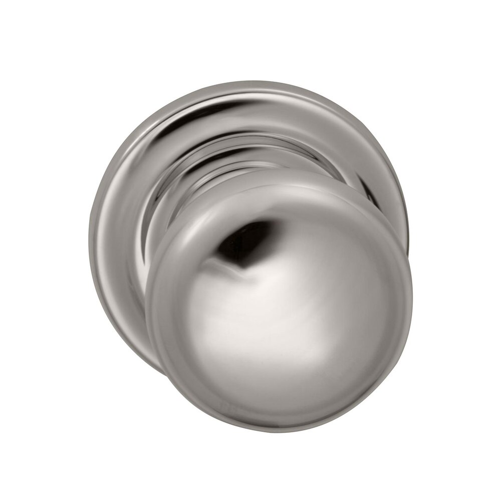 Omnia Hardware Single Dummy Colonial Knob with Traditional Rose in Polished Nickel Lacquered