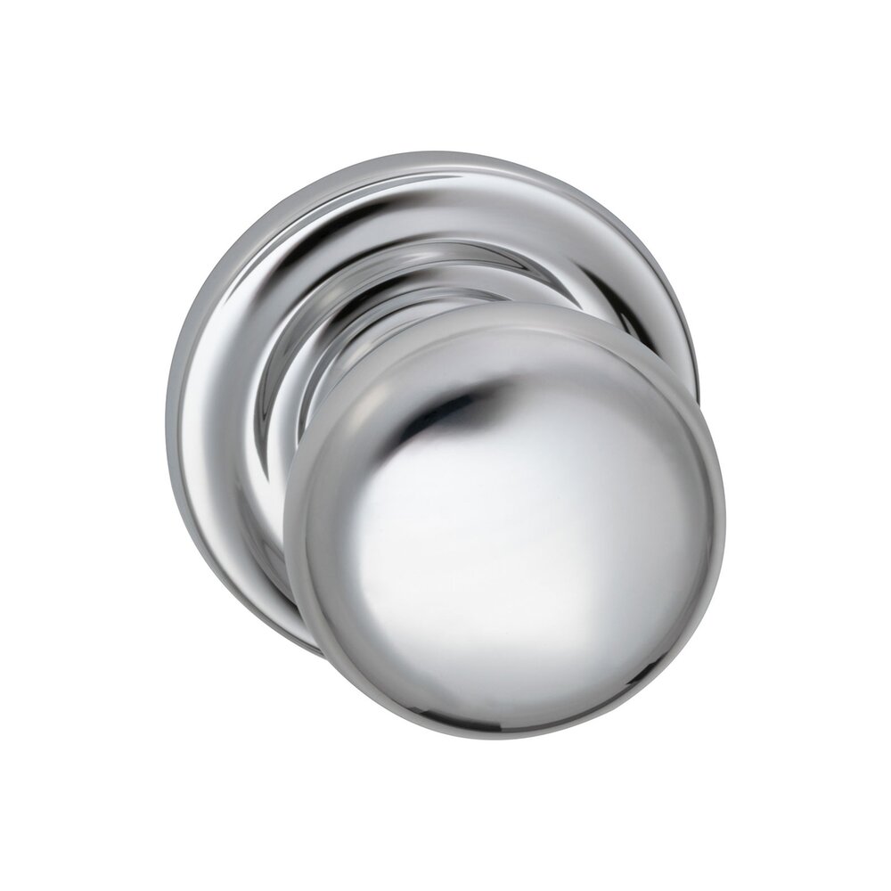Omnia Hardware Single Dummy Colonial Knob with Traditional Rose in Polished Chrome