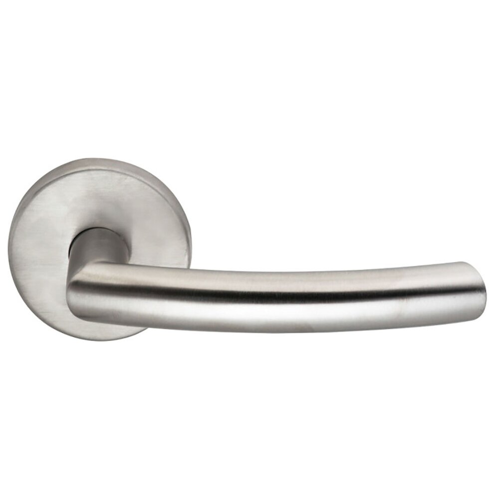 Omnia Hardware Double Dummy Biscayne Right Handed Lever with Plain Rosette in Brushed Stainless Steel