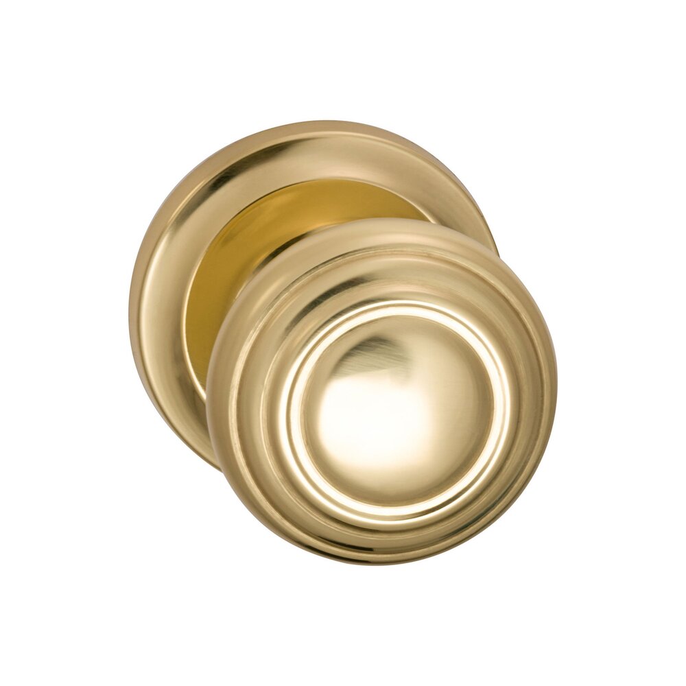Omnia Hardware Single Dummy Traditions Knob with Radial Rosette in Polished Brass Lacquered