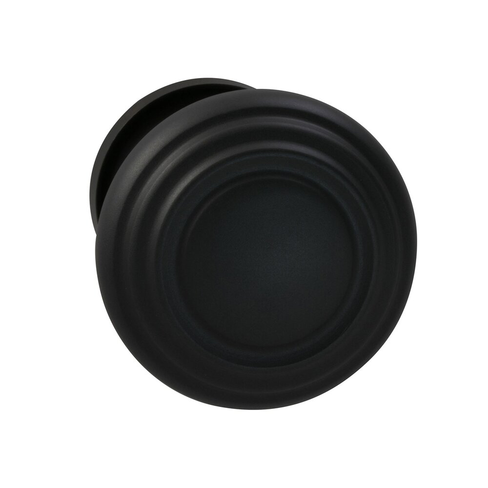 Omnia Hardware Single Dummy Traditions Contoured Door Knob with Small Radial Rosette in Oil Rubbed Bronze Lacquered