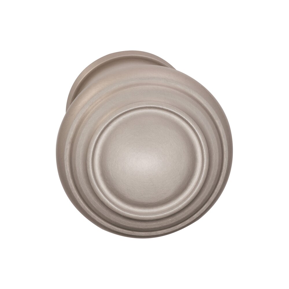 Omnia Hardware Single Dummy Traditions Contoured Door Knob with Small Radial Rosette in Satin Nickel Lacquered