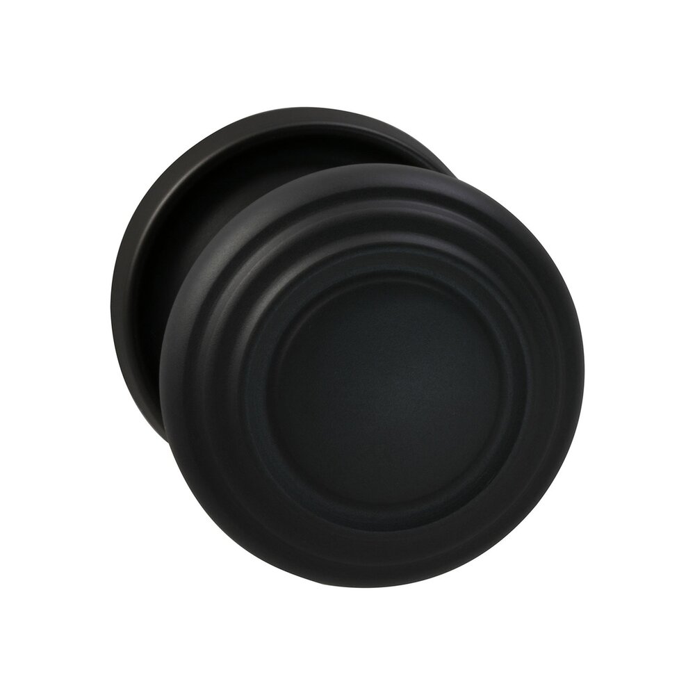 Omnia Hardware Passage Traditions Contoured Door Knob with Medium Radial Rosette in Oil Rubbed Bronze Lacquered