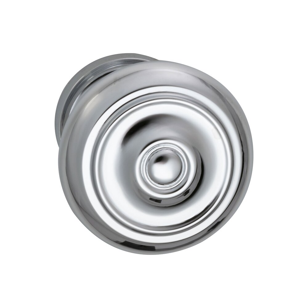 Omnia Hardware Single Dummy Traditions Classic Door Knob with Small Radial Rosette in Polished Chrome