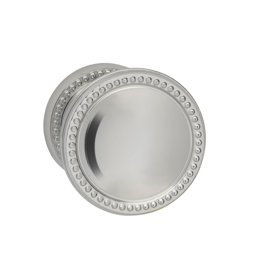 Omnia Hardware Passage Beaded Knob and Small Beaded Rose in Polished Chrome