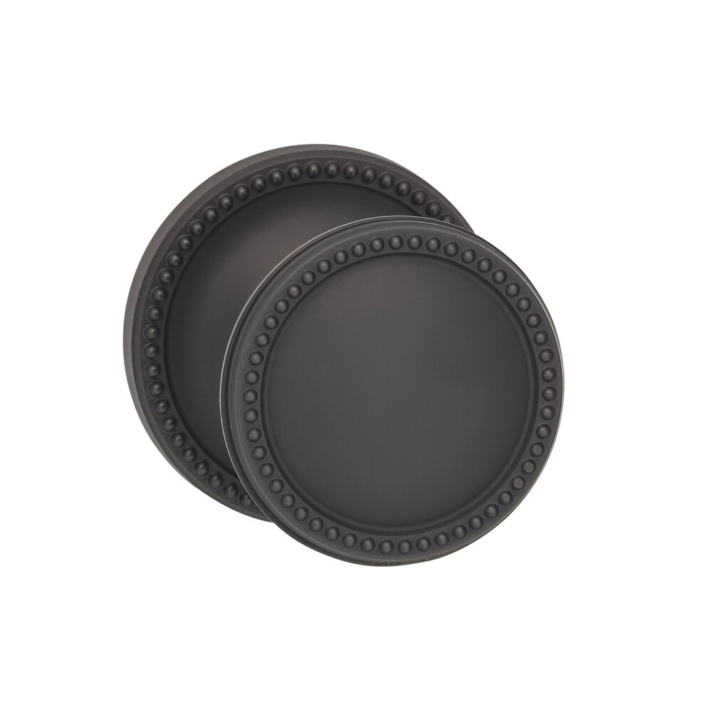 Omnia Hardware Passage Beaded Knob Beaded Rose in Oil Rubbed Bronze Lacquered