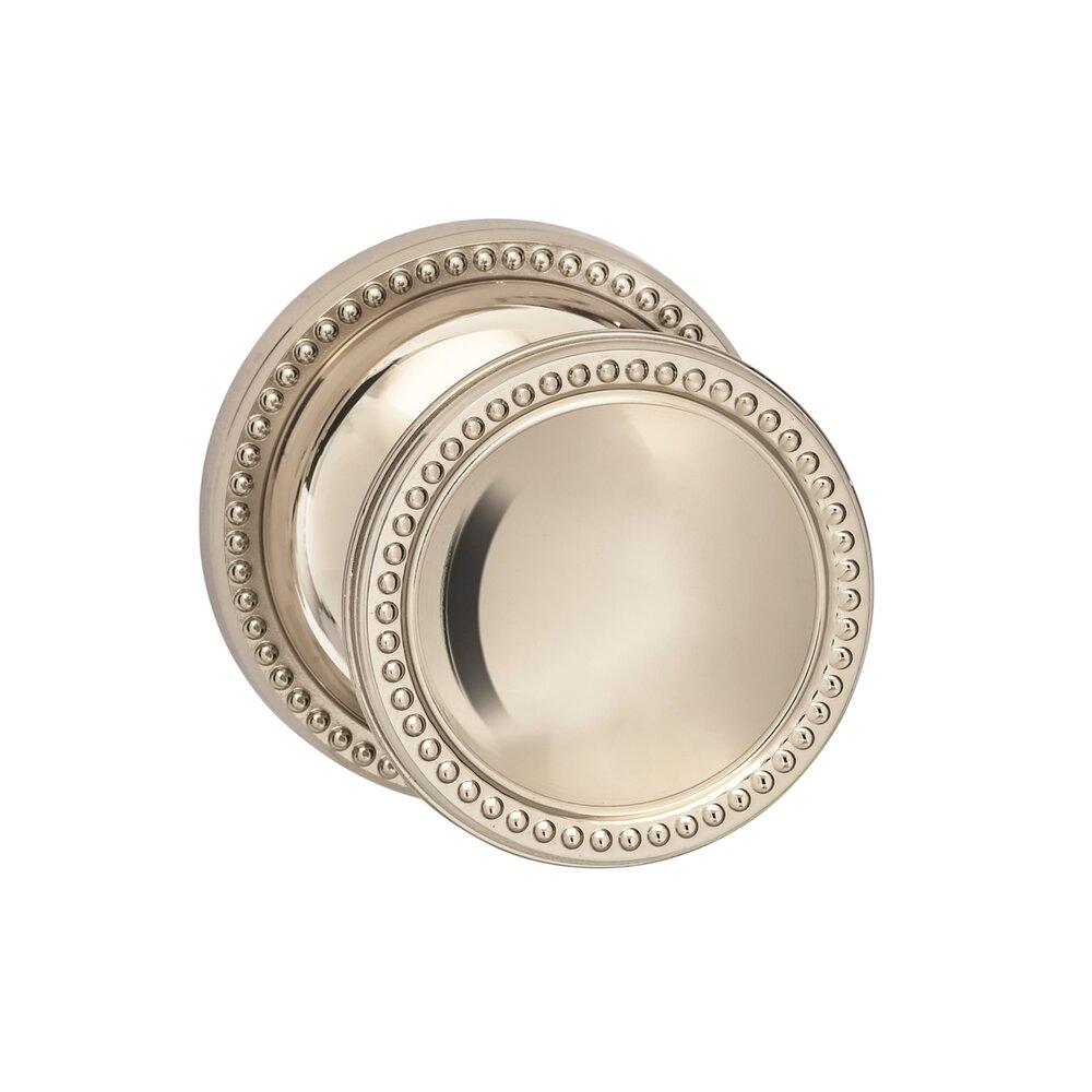 Omnia Hardware Privacy Beaded Knob Beaded Rose in Polished Polished Nickel Lacquered