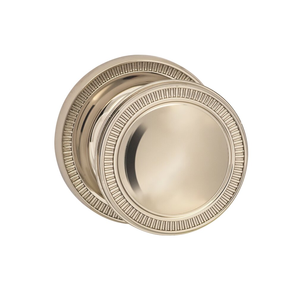 Omnia Hardware Privacy Milled Knob Milled Rose in Polished Polished Nickel Lacquered
