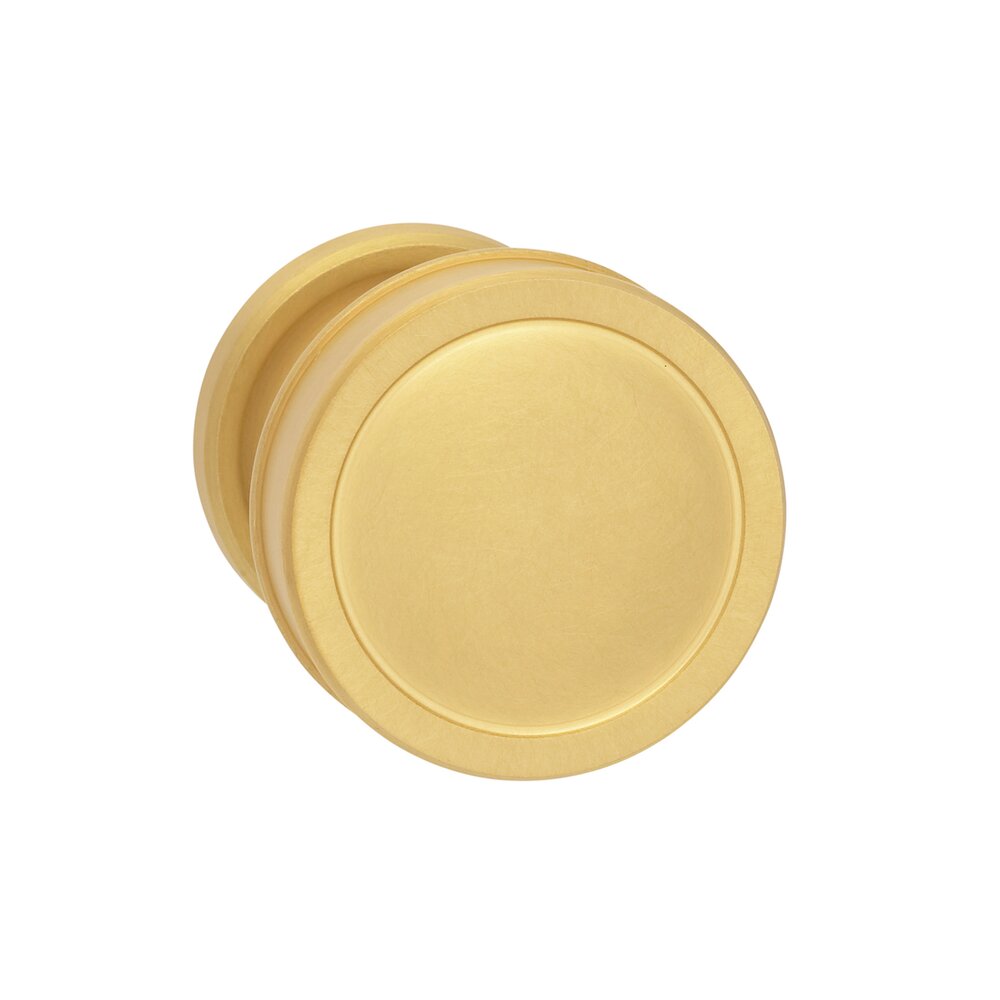 Omnia Hardware Privacy Edged Knob and Small Edged Rose in Satin Brass Lacquered