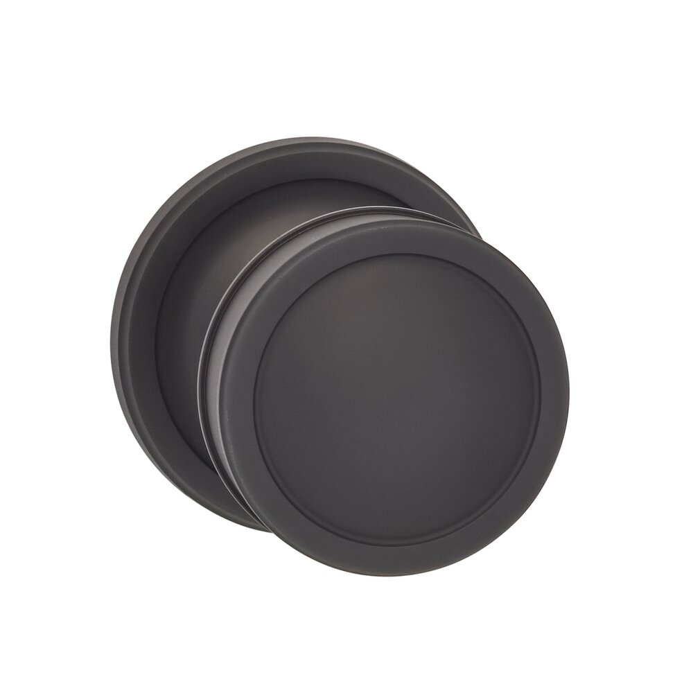 Omnia Hardware Single Dummy Edged Knob Edged Rose in Oil Rubbed Bronze Lacquered