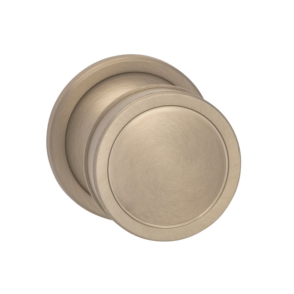 Omnia Hardware Privacy Edged Knob Edged Rose in Satin Nickel Lacquered