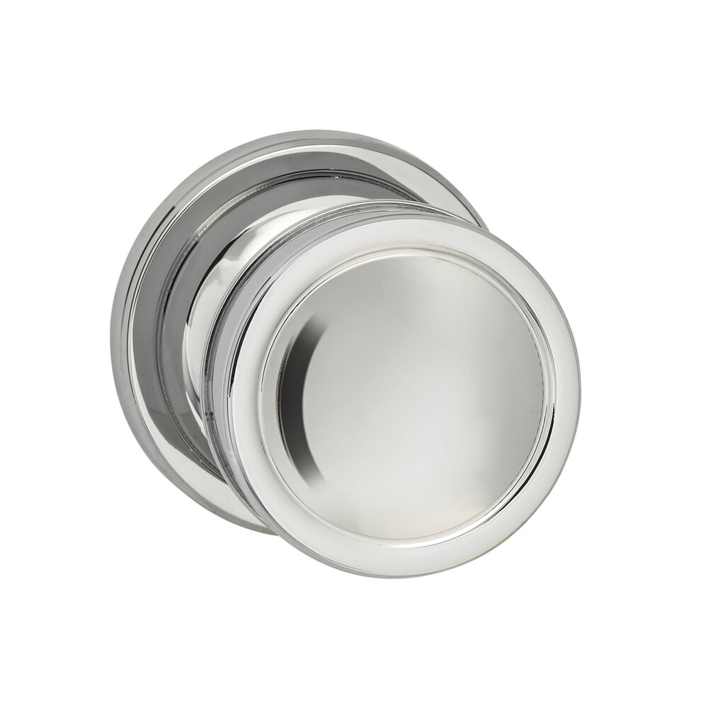 Omnia Hardware Privacy Edged Knob Edged Rose in Polished Chrome