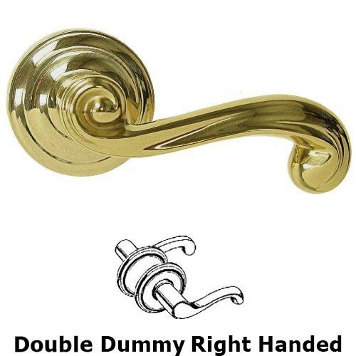 Omnia Hardware Double Dummy Wave Right Handed Lever with Radial Rosette in Max Brass