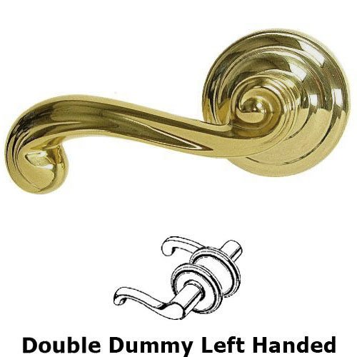 Omnia Hardware Double Dummy Wave Left Handed Lever with Radial Rosette in Max Brass