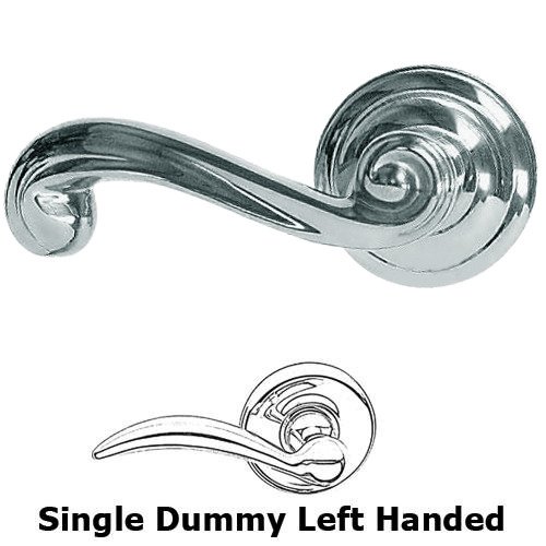 Omnia Hardware Single Dummy Wave Left Handed Lever with Radial Rosette in Polished Chrome