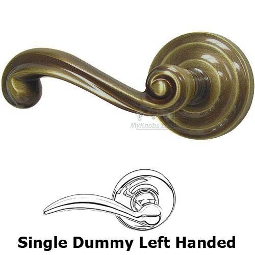 Omnia Hardware Single Dummy Wave Left Handed Lever with Radial Rosette in Shaded Bronze Lacquered