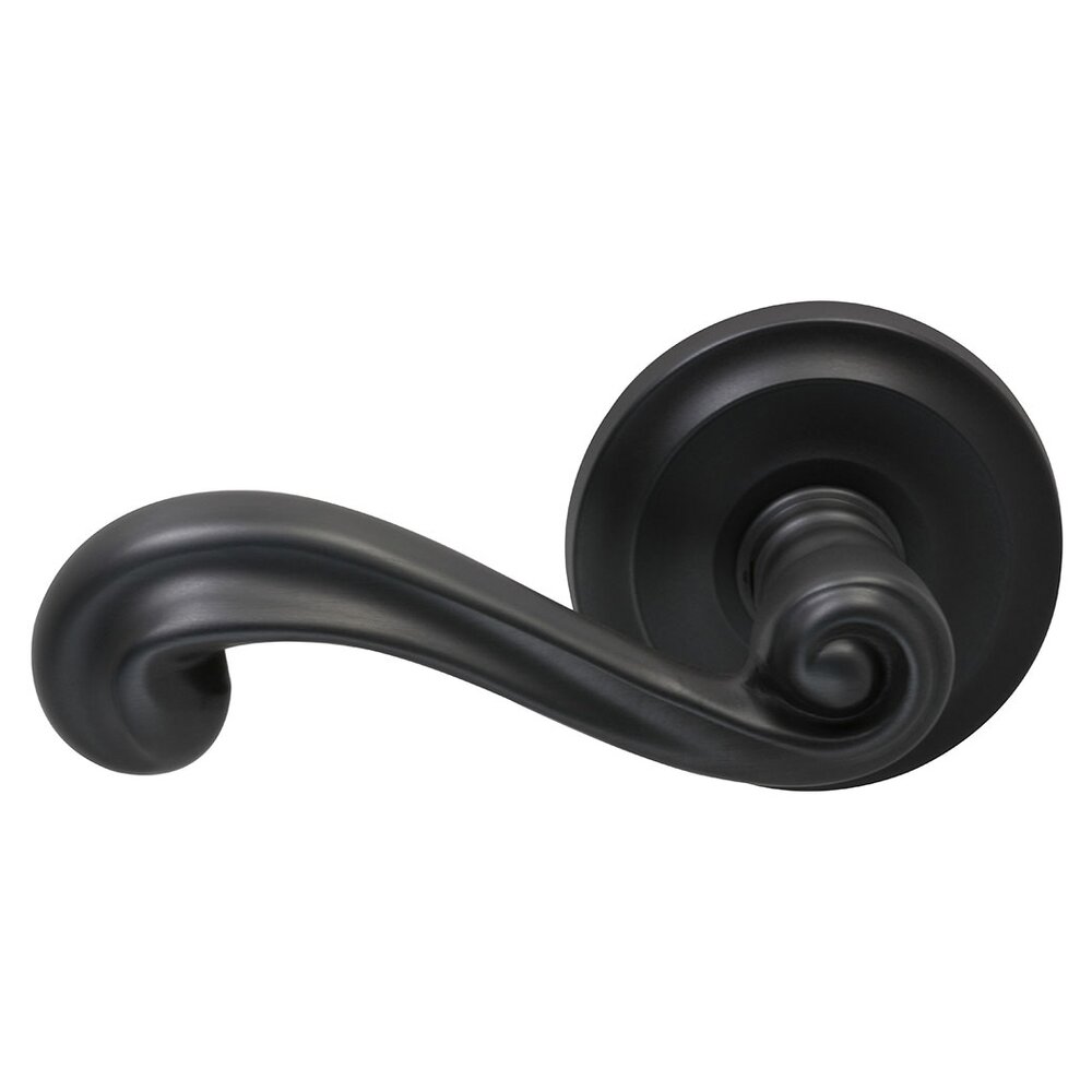 Omnia Hardware Double Dummy Traditions Left Handed Lever with Radial Rosette in Oil Rubbed Bronze Lacquered