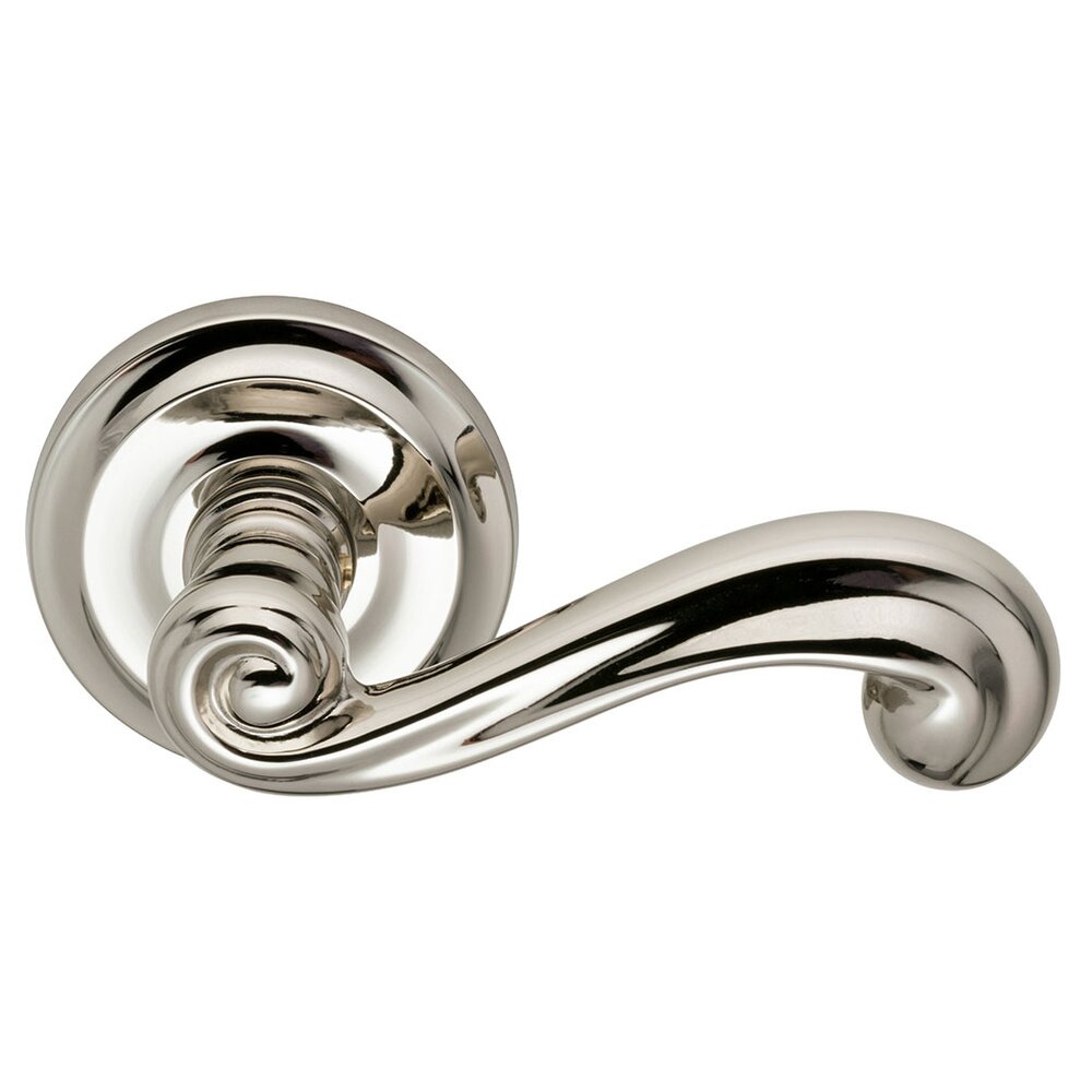 Omnia Hardware Single Dummy Traditions Right Handed Lever with Radial Rosette in Polished Nickel Lacquered