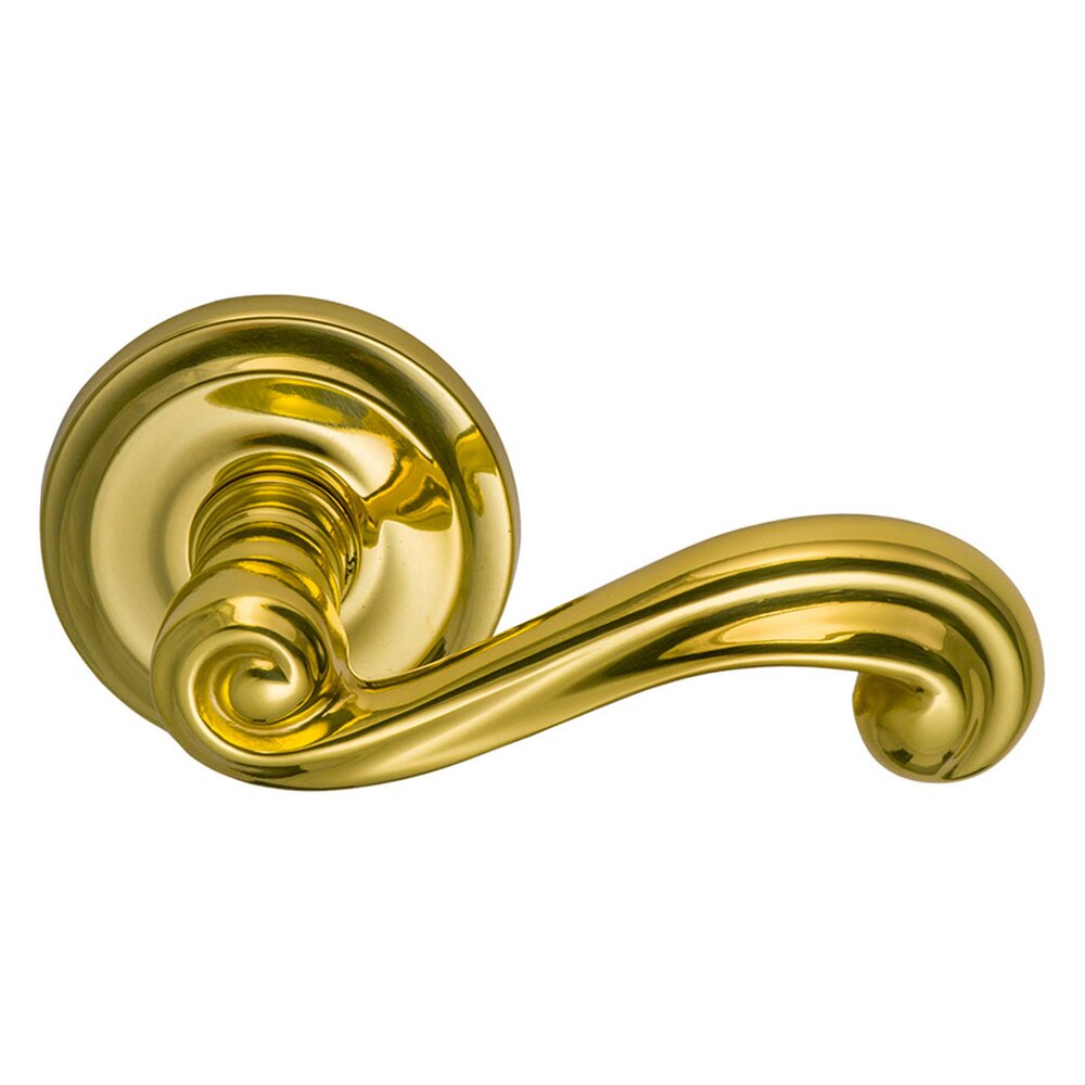 Omnia Hardware Double Dummy Traditions Right Handed Lever with Radial Rosette in Polished Brass Unlacquered