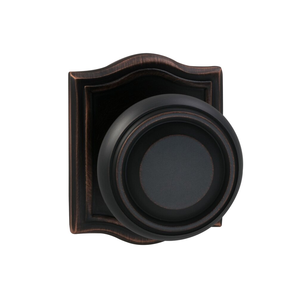 Omnia Hardware Passage Traditional Knob with Arch Rose in Tuscan Bronze