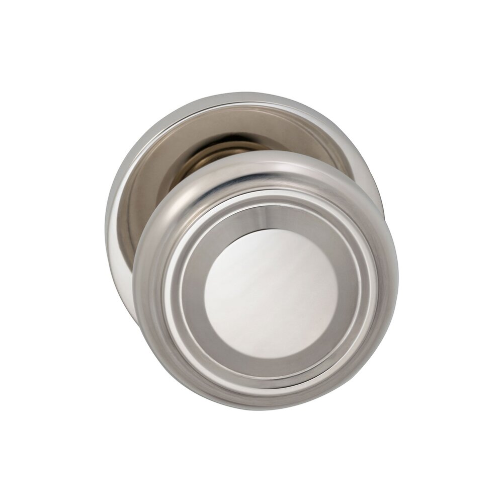 Omnia Hardware Single Dummy Traditional Knob with Modern Rose in Polished Nickel Lacquered