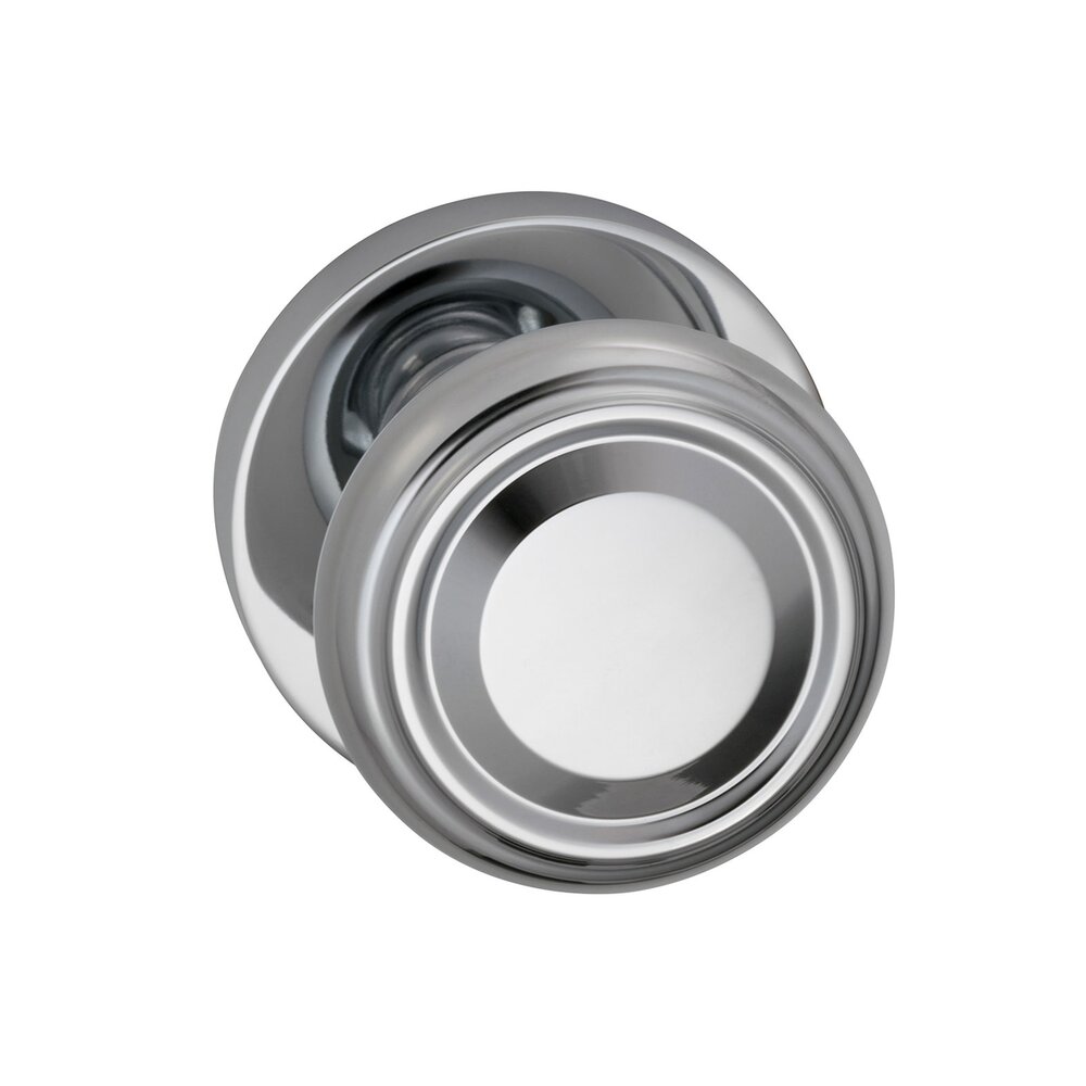 Omnia Hardware Single Dummy Traditional Knob with Modern Rose in Polished Chrome
