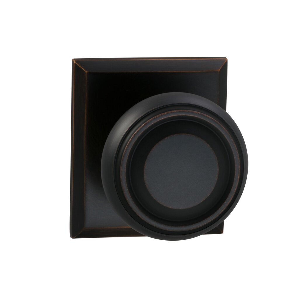 Omnia Hardware Double Dummy Traditional Knob with Rectangle Rose in Tuscan Bronze