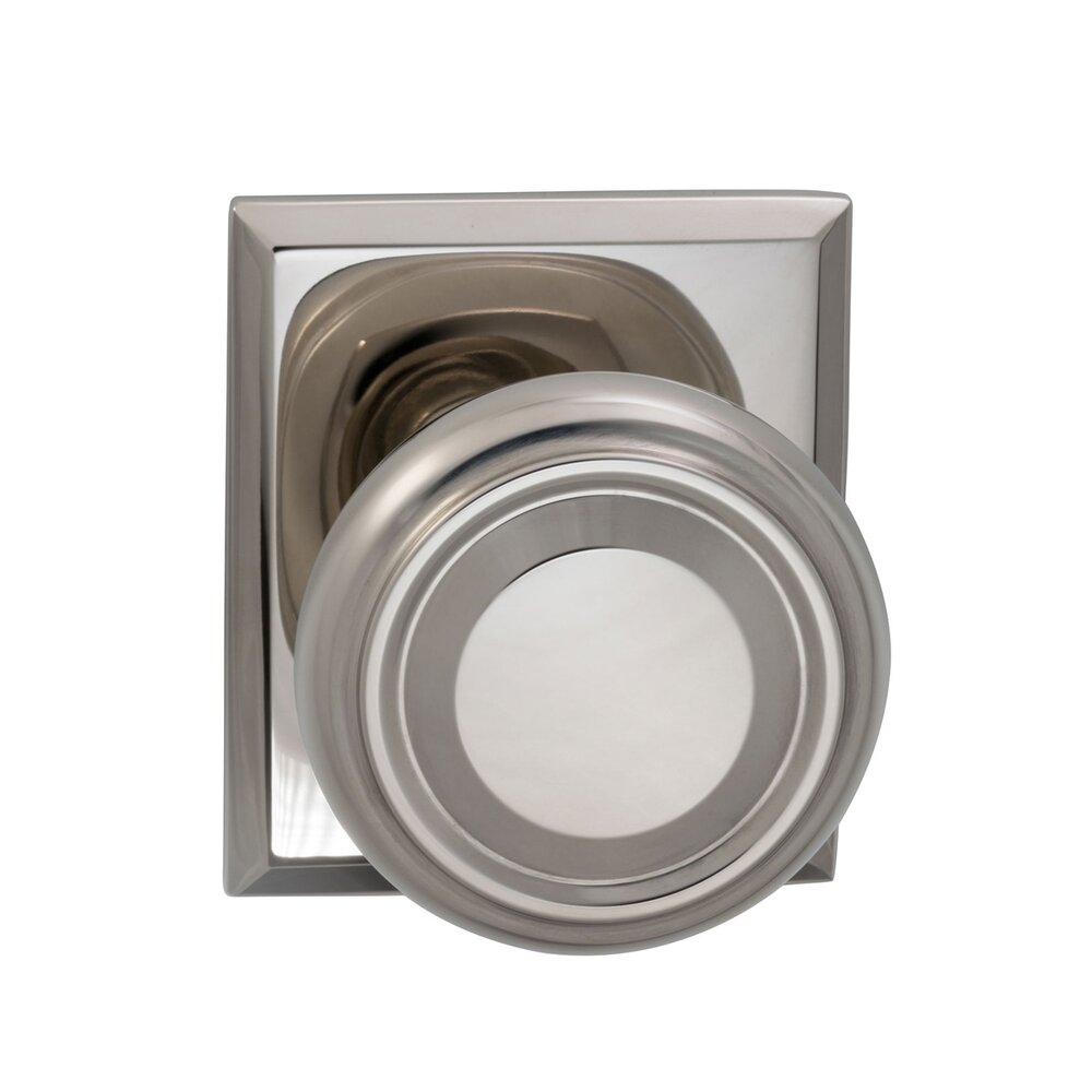 Omnia Hardware Single Dummy Traditional Knob with Rectangle Rose in Polished Nickel Lacquered