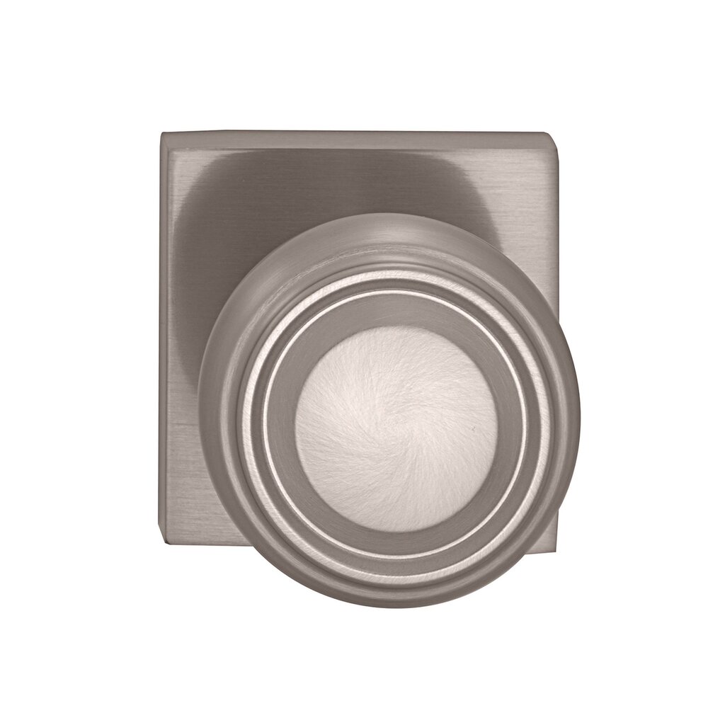 Omnia Hardware Double Dummy Traditional Knob with Square Rose in Satin Nickel Lacquered Plated, Lacquered