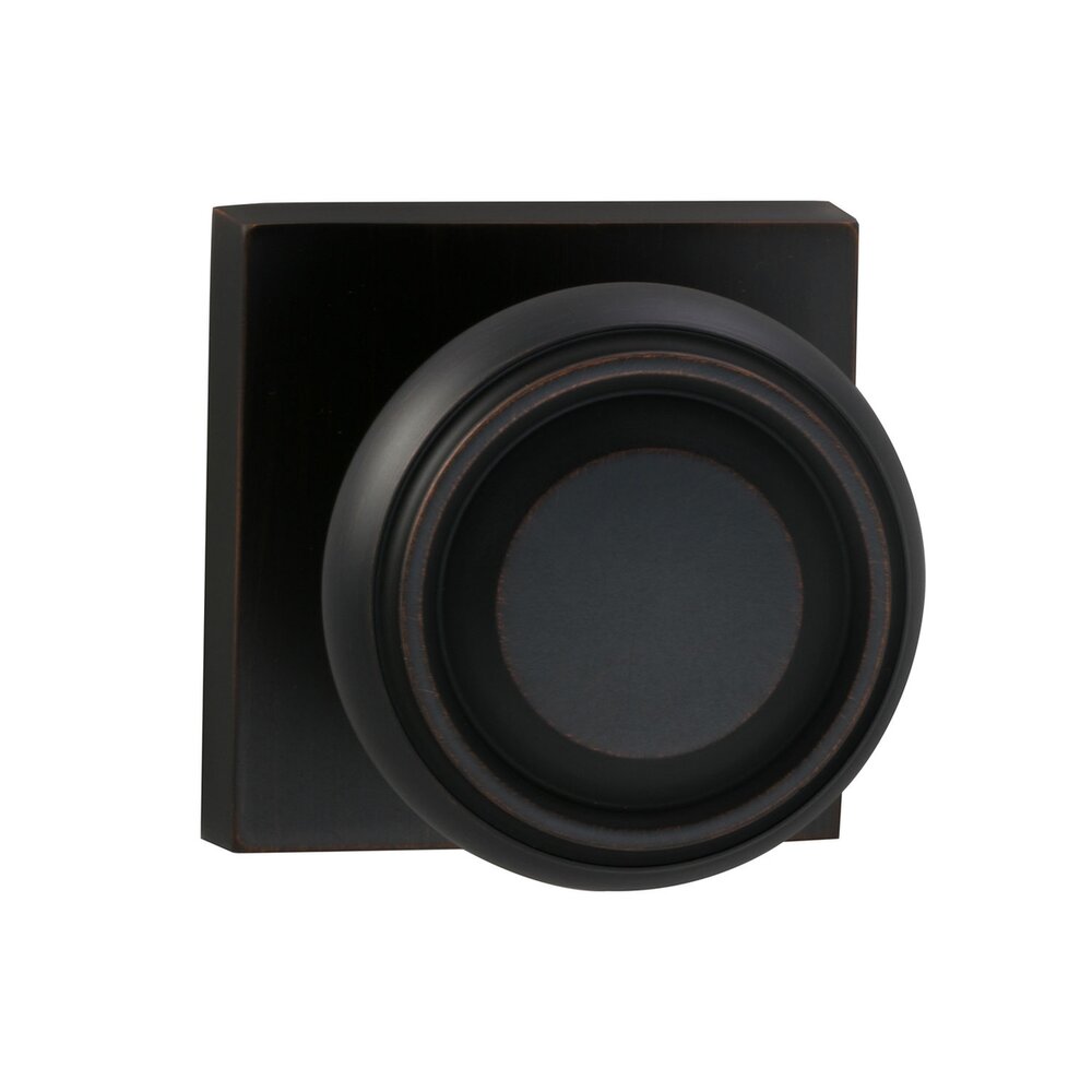 Omnia Hardware Privacy Traditional Knob with Square Rose in Tuscan Bronze