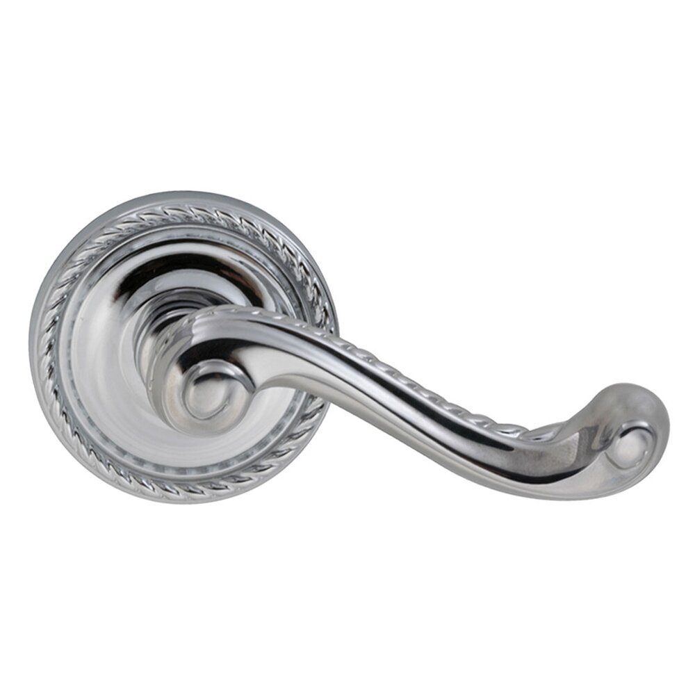 Omnia Hardware Privacy Rope Right Handed Lever with Rope Rosette in Polished Chrome