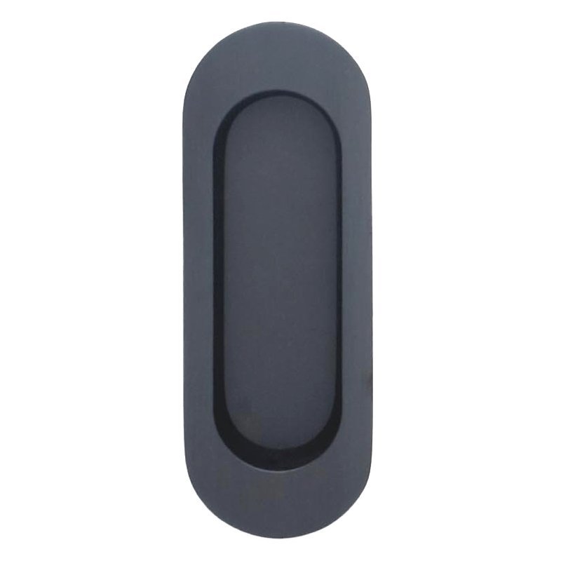 Omnia Hardware 4 3/8" (111mm) Oval Modern Recessed Pull in Oil Rubbed Bronze Lacquered