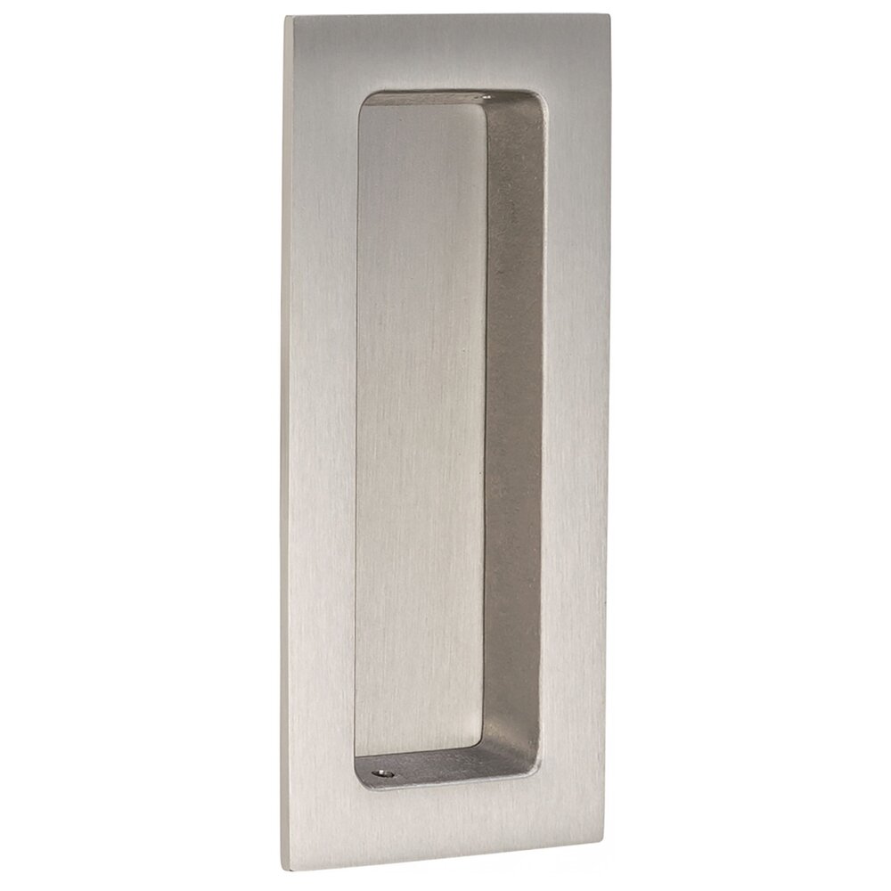 Omnia Hardware 4" (102mm) Rectangular Modern Recessed Pull in Satin Nickel Lacquered