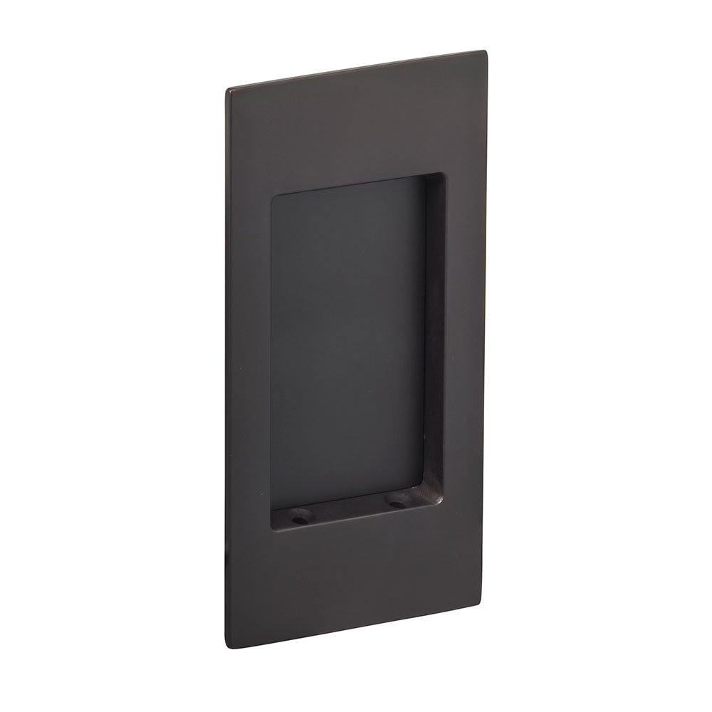 Omnia Hardware Small Modern Rectangle Flush Pull in Oil Rubbed Bronze Lacquered