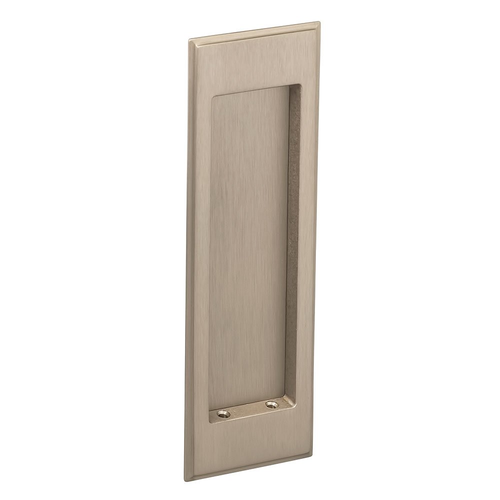Omnia Hardware Large Stepped Rectangle Flush Pull in Satin Nickel Lacquered