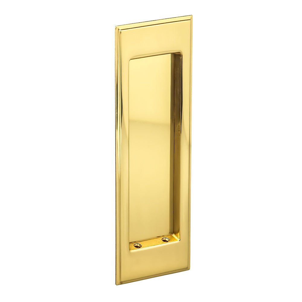 Omnia Hardware Large Stepped Rectangle Flush Pull in Polished Brass Lacquered